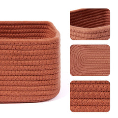 MiniArk oxide red closet organizer bins keep cosmetics and accessories neatly arranged.