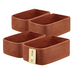 MiniArk oxide red small storage baskets 4-pack for clutter-free organization.
