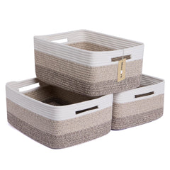 MiniArk large storage basket in gradient brown for organized closet storage.