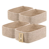 MiniArk small storage baskets front view in a 4-pack, tidy and stylish on a shelf