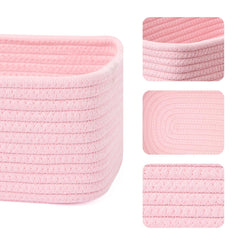 MiniArk light pink basket close-up weave for nursery storage