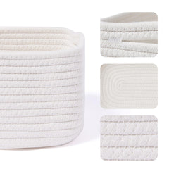 MiniArk soft cotton rope basket closeup highlights gentle texture ideal for baby-friendly nurseries.