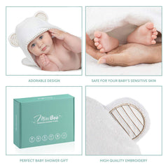 MINIBOO hooded towel 32x32 size fits growing babies comfortably