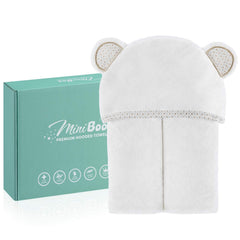 MINIBOO hooded towel highly absorbent quick-dry for faster post-bath wrap