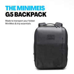 MINIMEIS HERO BACKPACK converted-seat setup offers a comfortable on-the-go child chair.