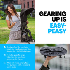 MINIMEIS Sunshade Black compact fold for travel and sun protection during rides.