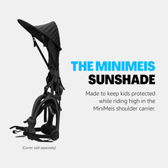 MINIMEIS Sunshade Black in use on a G4 carrier during a sunny park stroll.