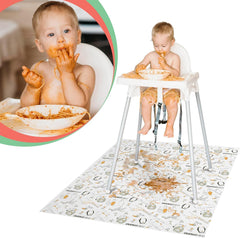 Minimono penguins design splat mat close-up shows friendly pattern for kids.