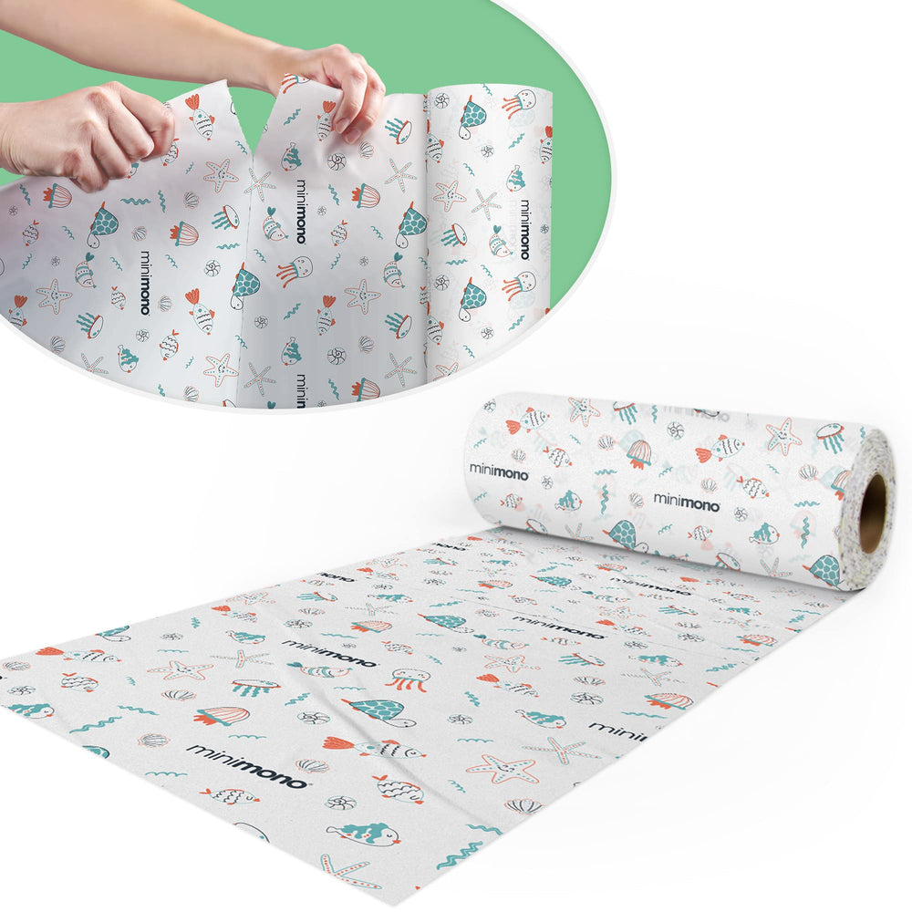 Minimono sea animals splat mat folded for compact storage