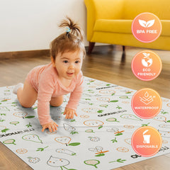 Minimono waterproof disposable splat mat keeps surfaces clean.