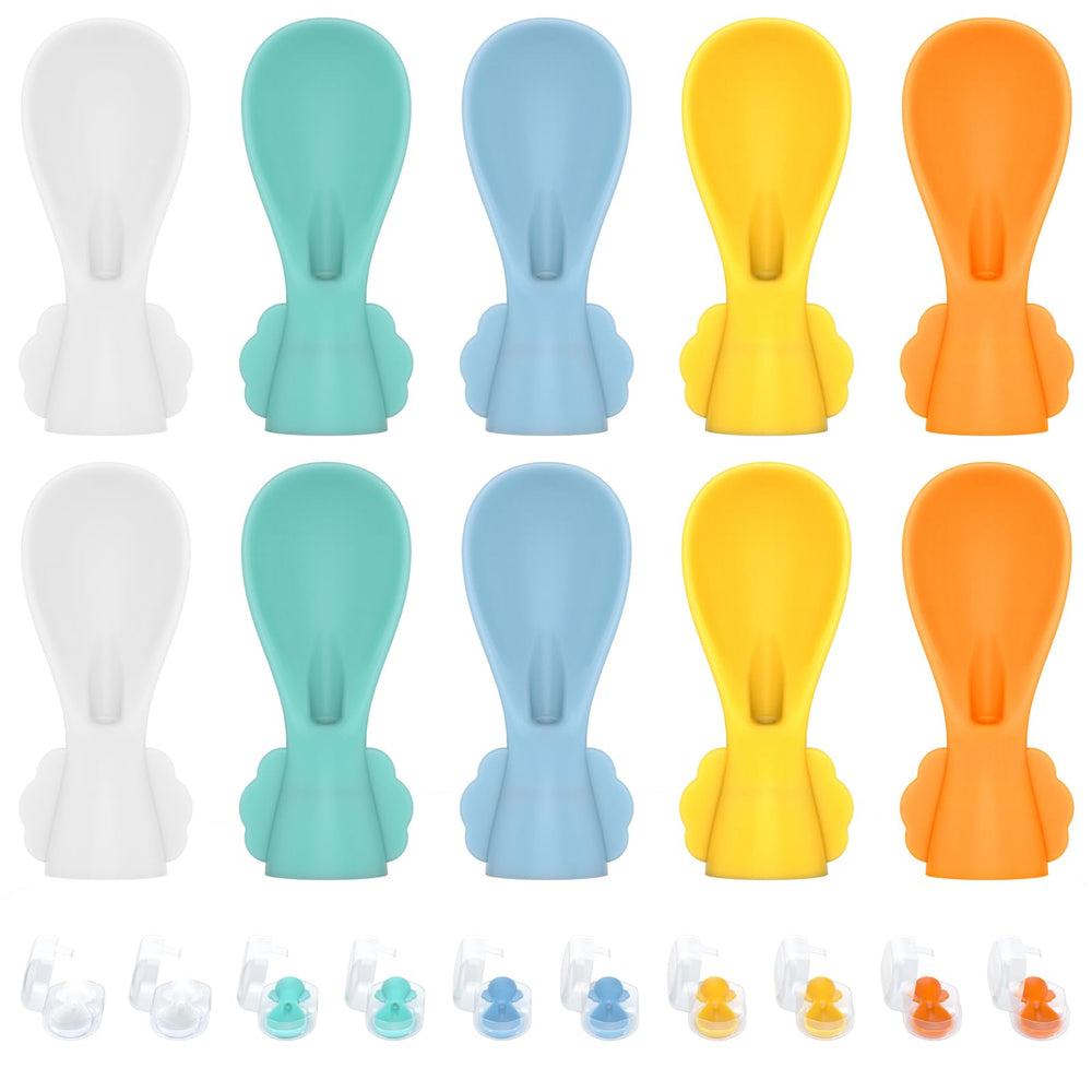 MiniMunch universal pouch spoon attachment on a pouch enables quick, mess-free feeding on the go.