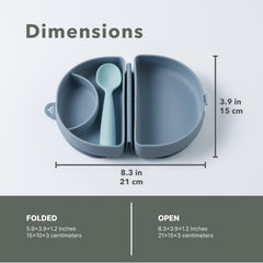 Miniware suction-base keeps plates mess-free during meals.