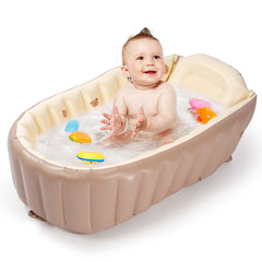 MINK inflatable bathtub with built-in air pump inflates quickly for on-the-go baths