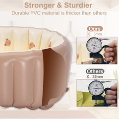 MINK bathtub features non-slip bottom to help keep baby steady