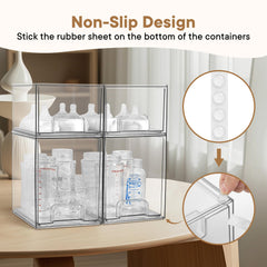 MINMUNJIU bottle accessories neatly organized in drawers for nipples and pacifiers