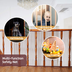 Minne Baby banister guard dark brown fabric close-up showing durable waterproof material