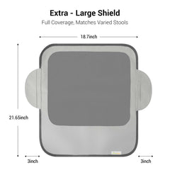Minne Minnebaby booster chair cover side flaps prevent strap snagging during feeding.