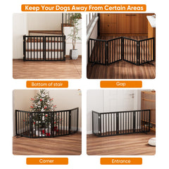 Mino Kesper bamboo natural finish dog gate adds eco-friendly style and sturdy barrier.