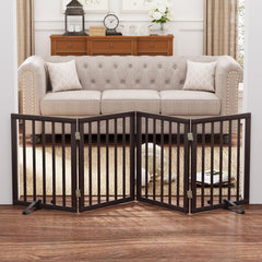 Mino Kesper folding gate demonstrates easy setup for stairs and rooms.