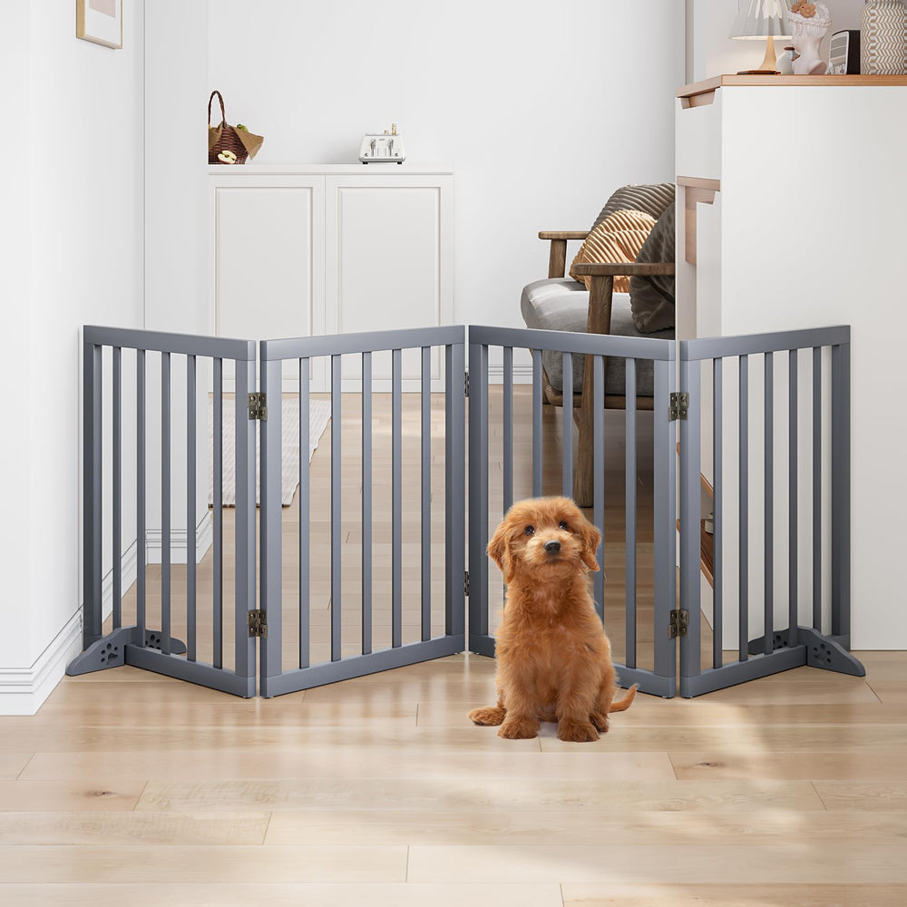 Mino Kesper dog gate fully assembled for easy, wall-friendly setup without tools.