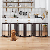 Mino Kesper dog gates set to 110 inches for flexible doorway safety and pet control.