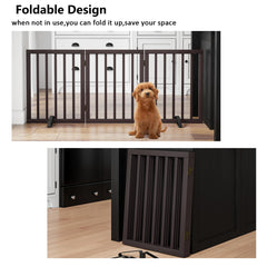 Mino Kesper dog gates folded compact show easy storage after use.