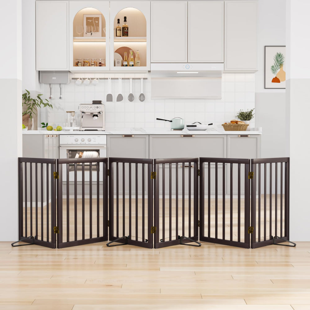 Mino Kesper freestanding pet gate 55-110 closed forms a stylish doorway barrier for dogs