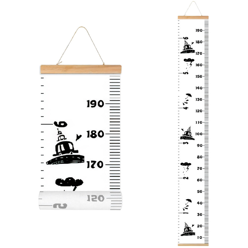 MinoMia growth chart with wood frame for durable family memories.