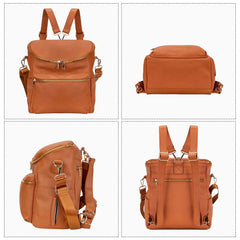 Minsong diaper bag brown inside view reveals 11-pocket organization for neat packing