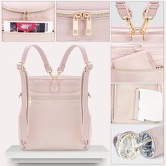 Minsong diaper bag backpack waterproof changing pad included for on-the-go diaper changes
