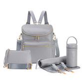 Minsong diaper bag backpack in dark grey fabric keeps essentials organized on the go
