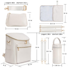 Minsong diaper bag backpack insulated bottle compartment keeps drinks cool on outings.