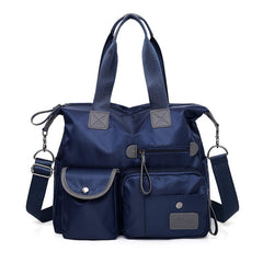 MINTEGRA nylon tote bag front view with organized pockets for daily carry.