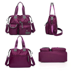 MINTEGRA Nylon Tote Bag interior with main compartment and card slots for organized storage.