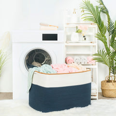 MINTWOOD Design 112L blanket basket in living room blends with decor