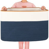 MINTWOOD Design 112L blanket basket front view showing spacious storage for bulky throws