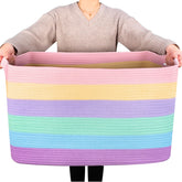 MINTWOOD Design 22in basket front view shows spacious storage for blankets and towels.