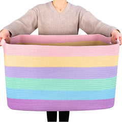 MINTWOOD Design 22in basket front view shows spacious storage for blankets and towels.