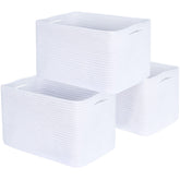 MINTWOOD Design 3-pack baskets on shelves provide tidy storage and stylish home organization.