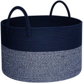 MINTWOOD Design extra-large basket navy blue front view shows roomy storage for bulky items
