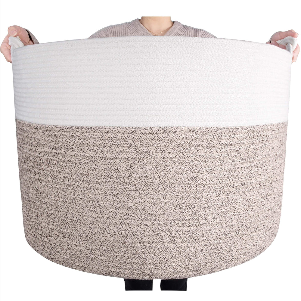 MINTWOOD Design extra-large basket with woven detail for versatile storage.