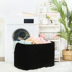 MINTWOOD Design living room decor basket in use, blending style with practical storage.