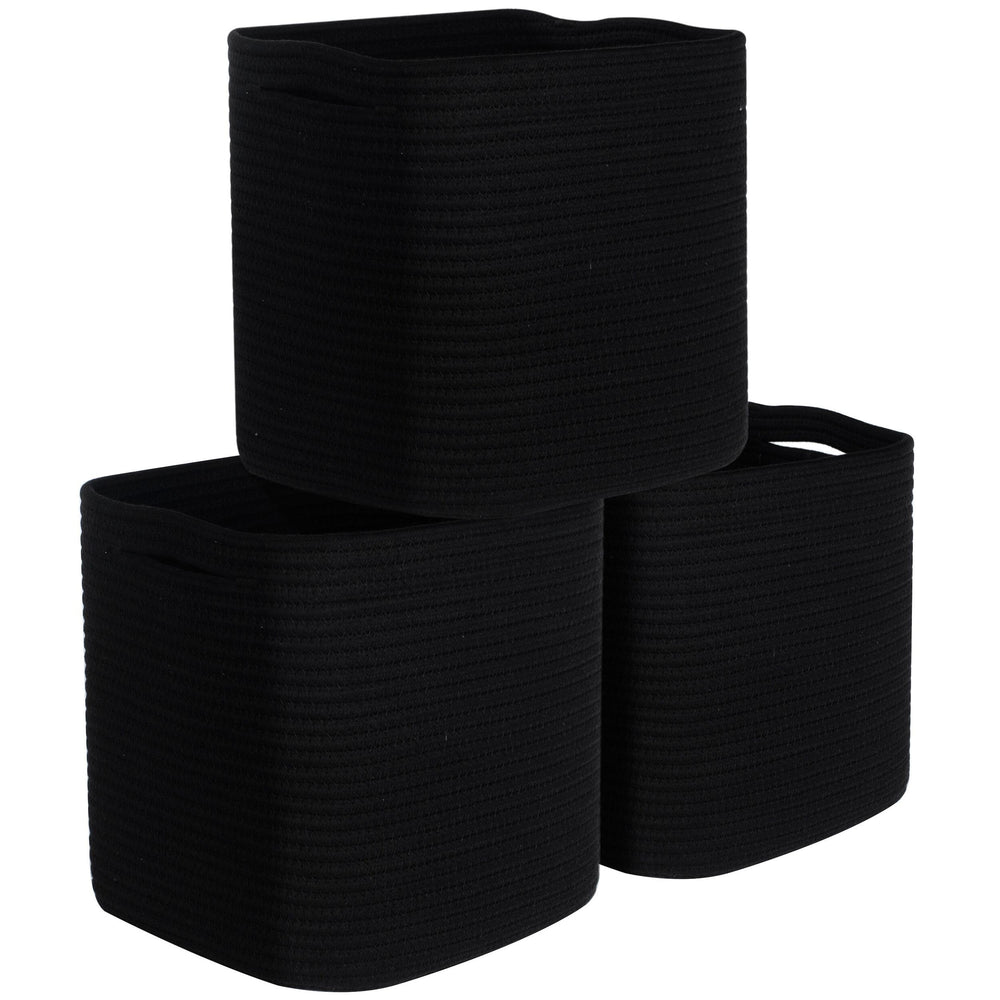 MINTWOOD Design 3-Pack cube bins folded flat for easy storage and quick reshaping