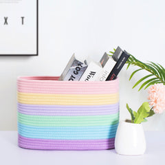 Mintwood Design pastel rainbow weave close-up shows soft texture and premium craftsmanship.