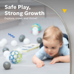 MioTetto Baby Playpen foam-tubes close-up highlights soft, safe edges for tiny fingers.