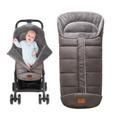 Miracle Baby bunting bag on stroller with windproof shell for chilly rides.