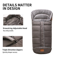 Miracle Baby bunting bag with zipper access for quick diaper changes.