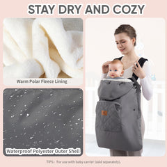 Miracle Baby Carrier Cover close-up on polar fleece lining for cozy warmth