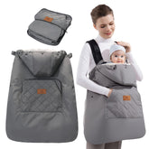 Miracle Baby Carrier Cover demonstrates the waterproof windproof outer shell protecting a baby outdoors