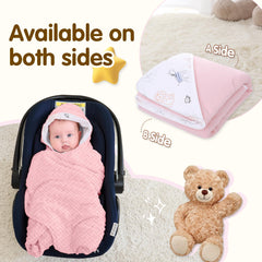 Miracle Baby car-seat fit ensures quick secure coverage during rides.